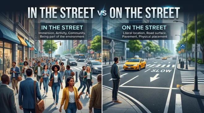 In the street vs On the street