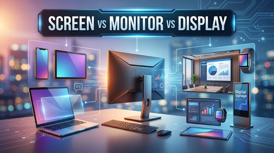 Screen vs Monitor vs Display